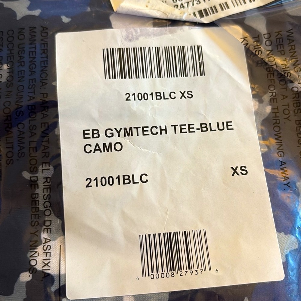 Lot of 2x NWT [Eastbay] Gymtech Performance Tees Blue Camo & Red Camo Men’s XS - Picture 9 of 9